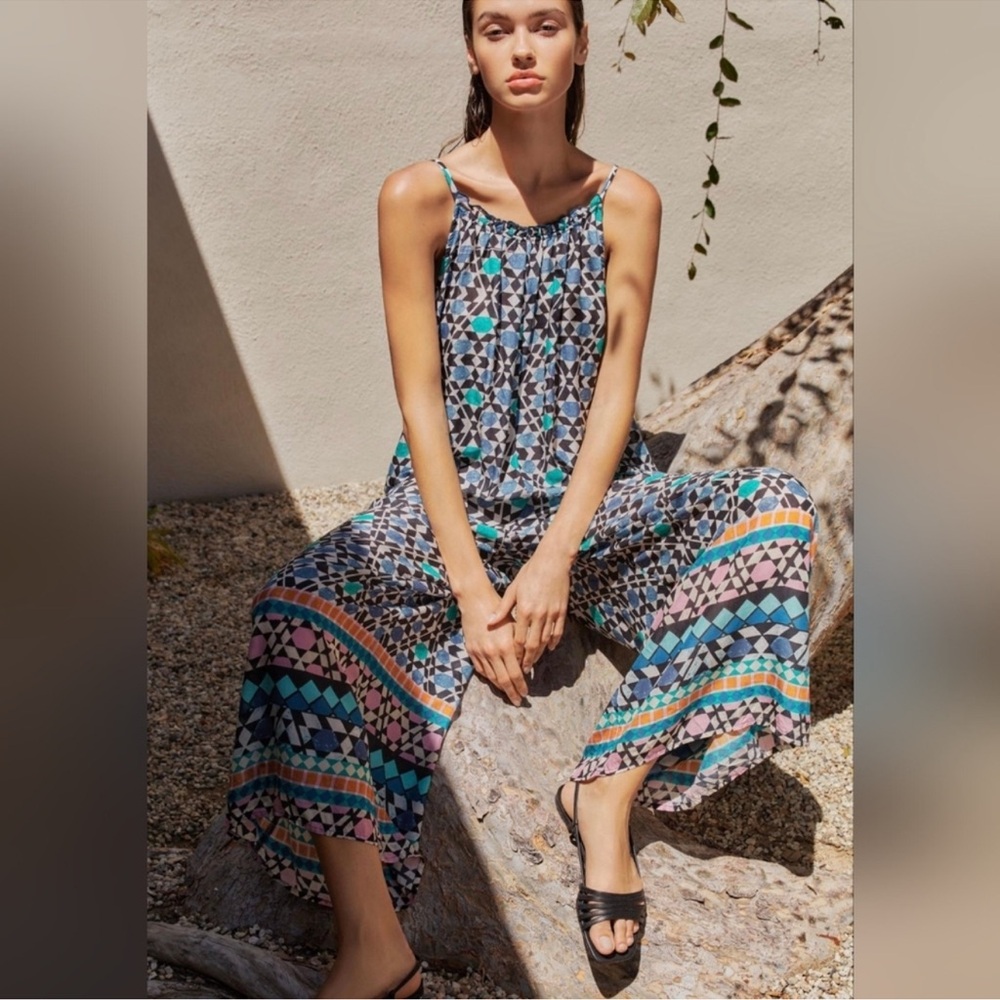 Anthropologie The Malika Wide Leg Jumpsuit | L
